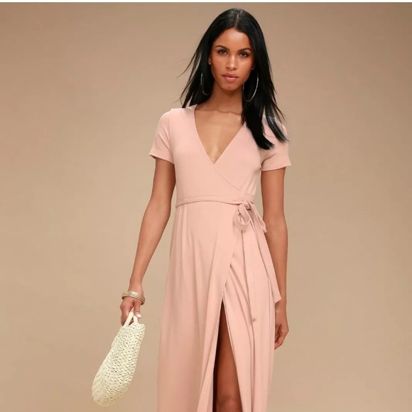 rose pink wrap dress